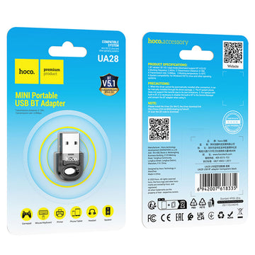 Adaptor BT Hoco UA28, USB-A, BT 5.1 - Negru