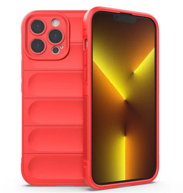 Husa Wave pentru iPhone 16 Plus, Grip Microfiber, ShockProof - Rosu