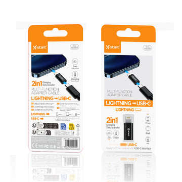 Adaptor OTG Transfer X-Start HD017, Lightning la USB-C - Negru