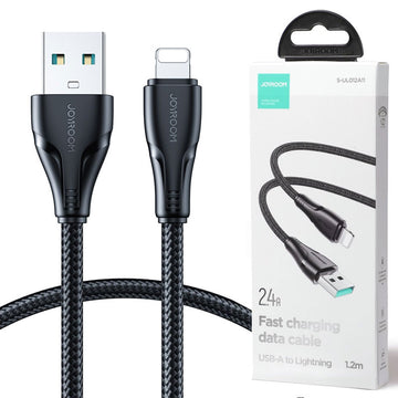 Cablu Date si Incarcare Joyroom S-A11, USB la Lightning, 3A, LED, 1.2m - Negru