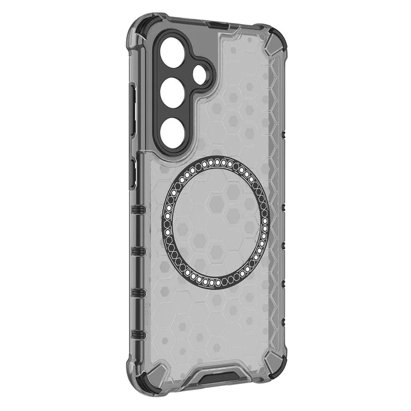 Husa HoneyComb - Samsung S25 Plus, Magnet MagCase, AntiDrOppo Corners, Grey