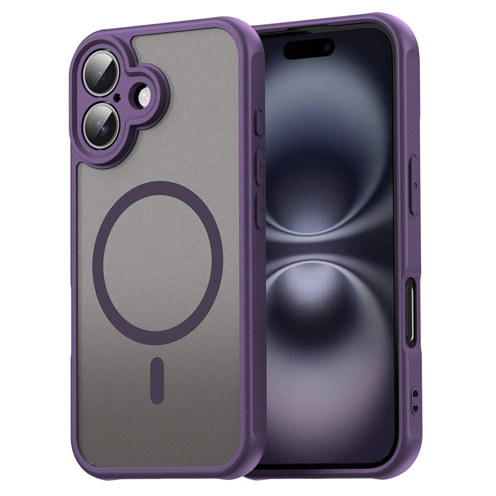 Husa MagFrost Pro - iPhone 16 - Matte MagSafe, Frosted, frame Purple