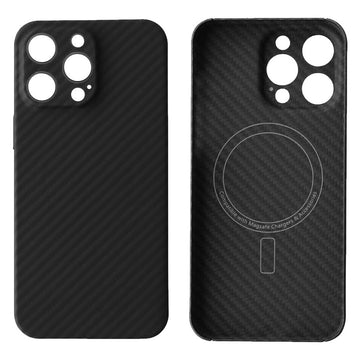 Husa Kevlar pentru iPhone 15 Pro, Aramid Fiber, MagSafe UltraThin - Negru