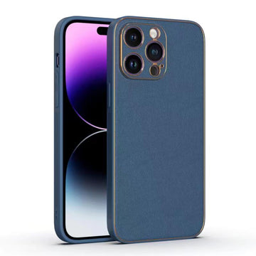 Husa Yolo pentru iPhone 13 Pro, Piele ecologica, TPU Edge - Bleumarin
