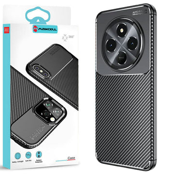 Husa AutoFocus pentru Xiaomi Redmi 14C, Carbon Texture, TPU - Negru