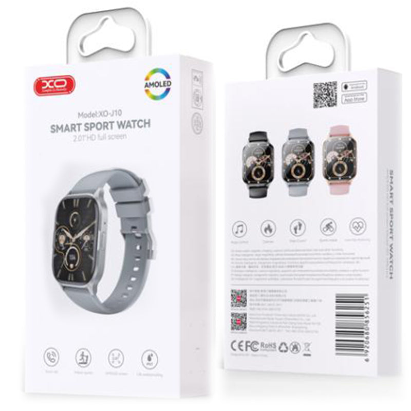 XO(J10) - Ceas SmartWatch, Amoled, BT 5.3, 260mAh, Star Mist, Square Sport, Grey