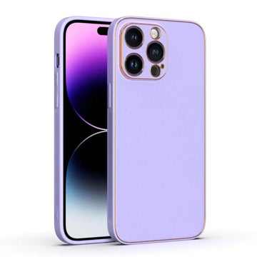Husa Yolo pentru iPhone 15, Piele ecologica, TPU Edge - Lila