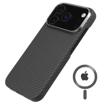 Husa Kevlar pentru iPhone 17Pro Max, Carbon UltraThin, Aramid Fiber, cu MagSafe - Negru