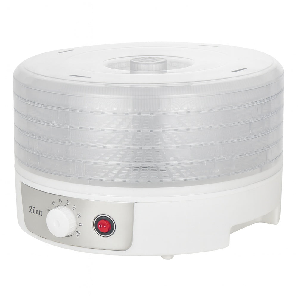 Deshidrator alimente 250W, Zilan ZLN2037, 5 tavi, termostat reglabil 35–70°C, alb
