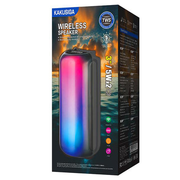 Boxa Portabila Kaku KK-3203, Wireless BT 5.3, Iluminare LED Ambient, 10W, 1500mAh - Negru