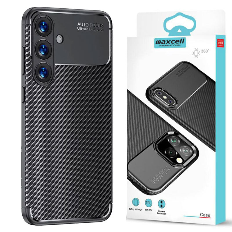 Husa AutoFocus - Samsung S25, Carbon Grain, Black