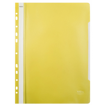 Dosar cu sina Noki 482011-030, plastic, galben, multiperforatii pentru arhivare, colturi rotunjite, set 25 buc