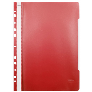Dosar cu sina Noki 482011-080, plastic, rosu, multiperforatii pentru arhivare, colturi rotunjite, set 25 buc