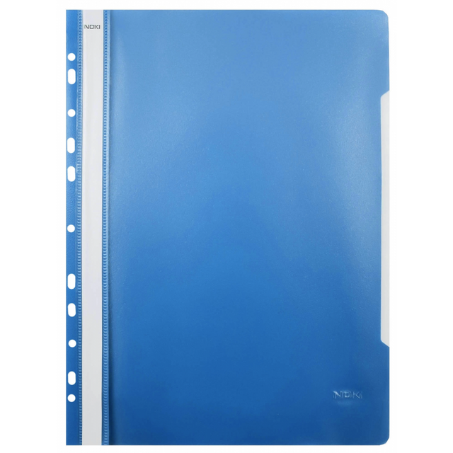 Dosar cu sina Noki 482011-130, plastic, albastru, multiperforatii pentru arhivare, colturi rotunjite, set 25 buc