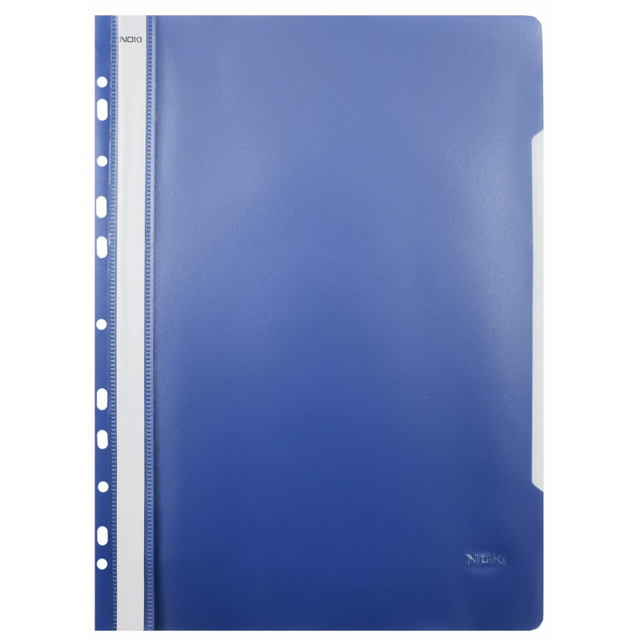 Dosar cu sina Noki 482011-140, plastic, albastru inchis, multiperforatii pentru arhivare, colturi rotunjite, set 25 buc