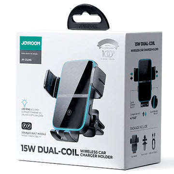 Suport Auto cu Incarcare Joyroom JR-ZS246, cu Cleme Laterale, Ventilatie, Dual Coil - Negru