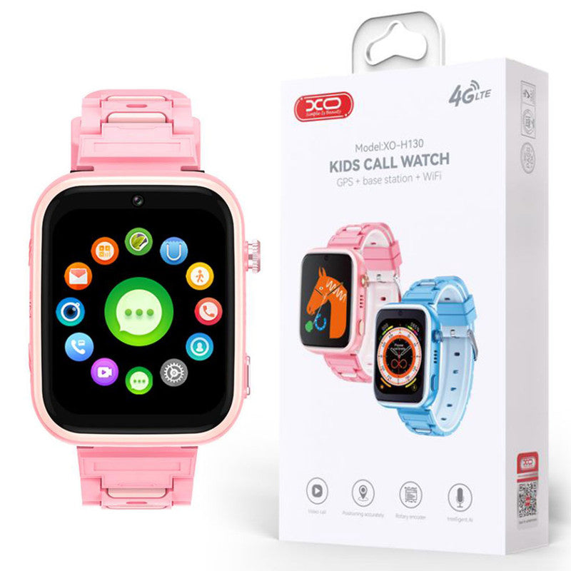 XO (H130) - Ceas Smart pentru copii, SIM card 4G, WiFi, camera foto, localizare SeTracker, GPS, Pink