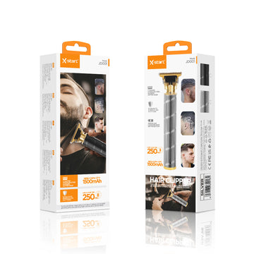 X-Start JD001, Aparat de Tuns, Hair Clipper, Portabil, 1500mAh, 7000RPM, 2 Distantiere - Argintiu