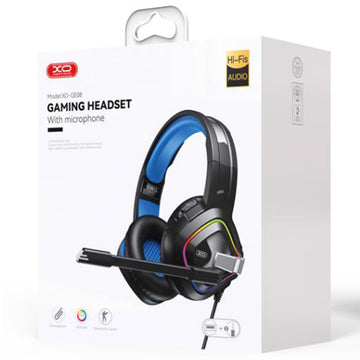 Casti cu Fir XO GE-08, Over Ear, 3.5mm, M Cablu, Gaming, USB-A - Negru
