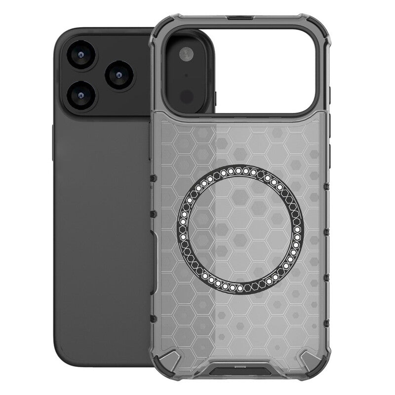 Husa HoneyComb - iPhone 17 Pro Max, cu extra protectie colturi, cu MagSafe,Grey