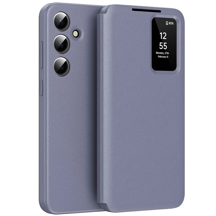 Husa Flip Smart - Samsung S25 Ultra, Magnetic View, Wallet, Lila Grey