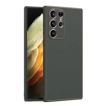 Husa Yolo pentru Samsung S21, Piele ecologica, TPU Edge - Verde