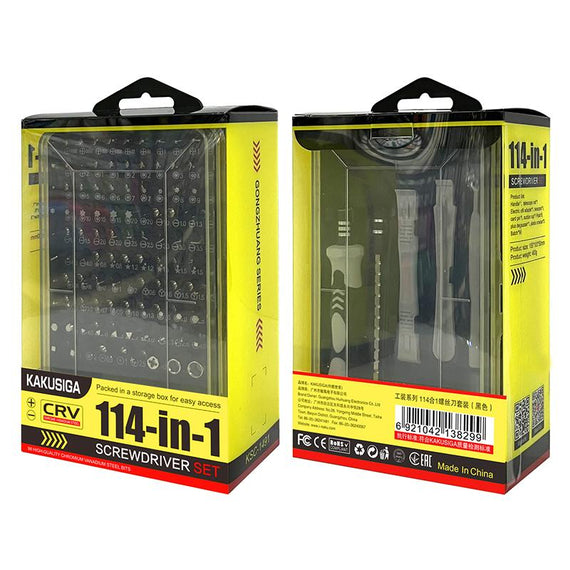 Kaku (KSC-1491) - Set Multi-Tool,surubelnițe 114 in 1,Chrome-Vanadium,BLACK