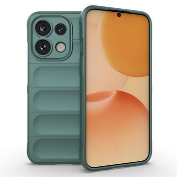 Husa Wave pentru Oppo Reno 16F/16Fs, Grip Microfiber, ShockProof - Verde inchis