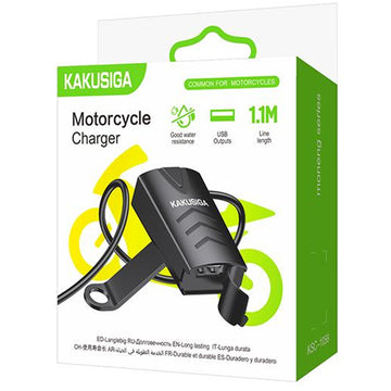 Incarcator Moto Kaku KSC-1058 pentru Moto 1xUSB A 24V 9V 1.2A, 1xUSB-A, 24V-9V, 1.2A, Waterprof, Montaj Ghidon - Negru