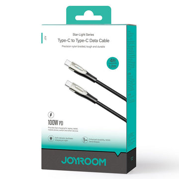 Cablu Date si Incarcare Joyroom A27-CC5, USB-C, PD100W, QC3.0, LED, 1.2m - Negru