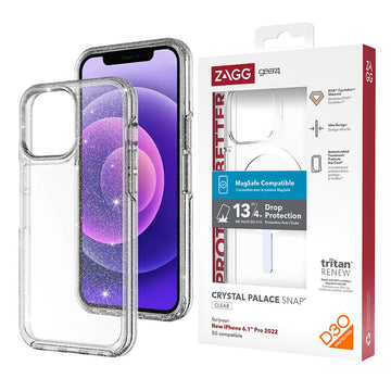 Husa Gear4 pentru iPhone 13 Pro Max, Acryl, PVC, Glitter - Transparent