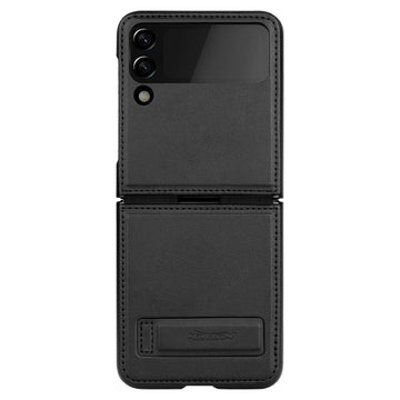 Husa Nillkin pentru Samsung Z Flip 4, Qin Piele, PC Piele - Negru