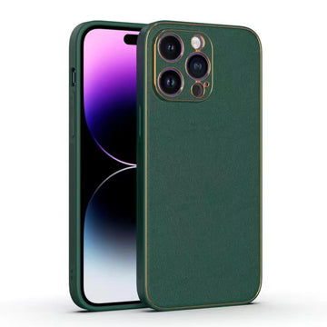 Husa Yolo pentru iPhone 13 Pro Max, Piele ecologica, TPU Edge - Verde