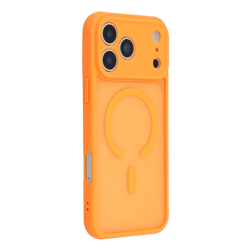 Husa MagFrost Pro - iPhone 17 Pro Max - Matte MagSafe, Frosted, frame Orange