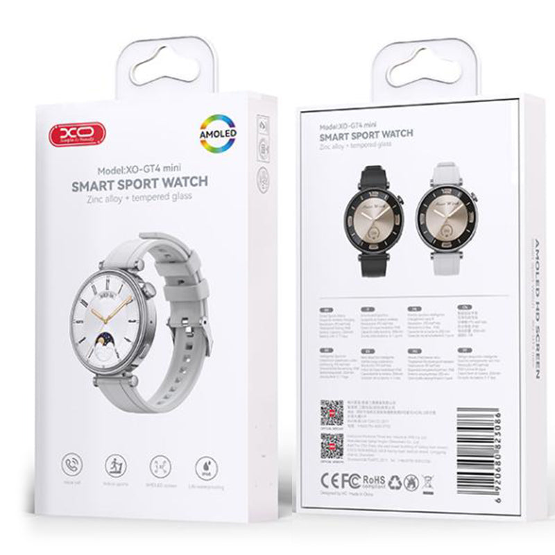 XO(GT4) - Ceas SmartWatch, Amoled, Wireless, Waterproof, functii multiPhonele, Talking, Silver