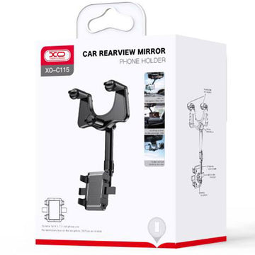 Suport Auto XO C115, cu Cleme Laterale, Montaj Oglinda Retrovizoare, MultiAngle - Negru