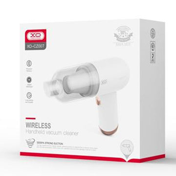 XO CZ007, Aspirator Portabil, Auto/Casa, 5000mAh, Motor cu Perii, 37W, Filtru - Alb