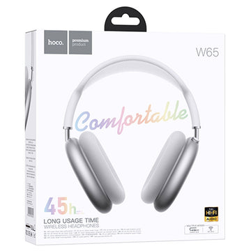 Casti Wireless Hoco W65, Over Ear, BT 5.4, 45h StandBy - Argintiu