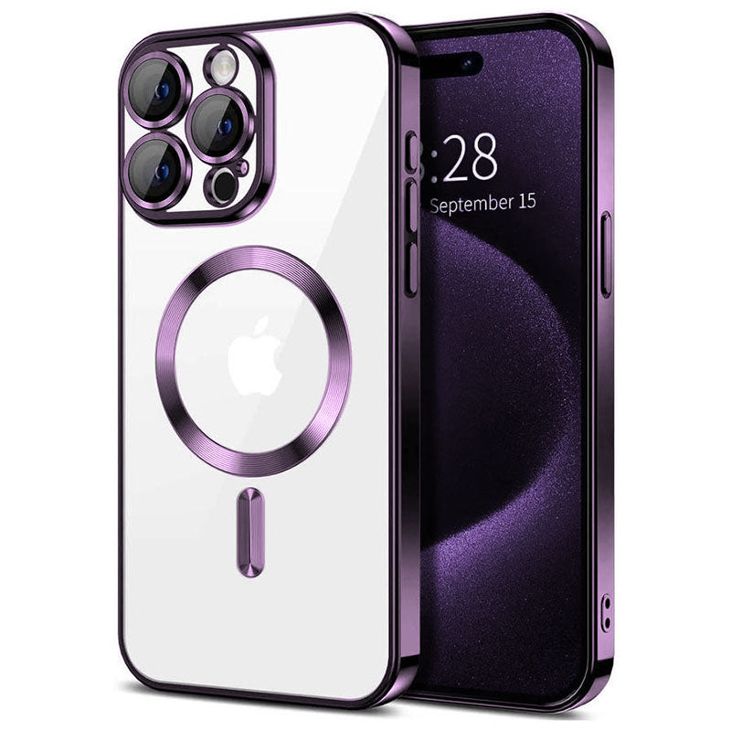 Husa Plating - iPhone 17 Pro, silicon cu MagSafe,ElectroEdge, Purple