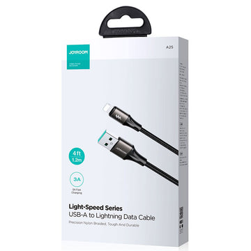 Cablu Date si Incarcare Joyroom S-A25, USB la Lightning, 3A, 1.2m - Negru