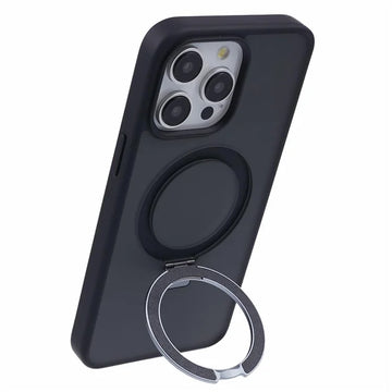 Husa Mike'S pentru iPhone 15 Plus, AntiDrop, cu MagSafe, Inel Stand - Gri / Negru