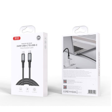Cablu Date si Incarcare XO NB-Q264B, USB-C, PD240W, QC3.0, 2m - Negru
