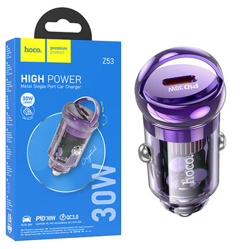 Incarcator Auto Hoco Z53, 30W, 1xUSB-C, PD, Ring-Pull - Mov