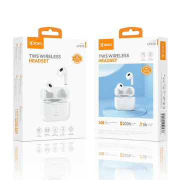 Casti Wireless X-Start LY-070, In-Ear, 200h StandBy, 300mAh - Alb