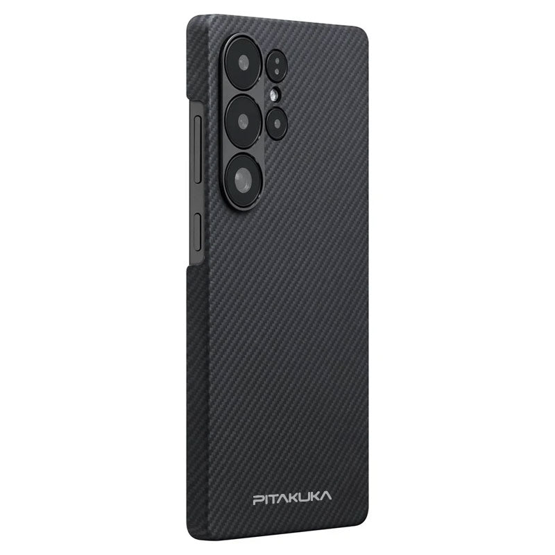 Husa Aramid PTK - Samsung S25 Plus, Kevlar Fiber, cu MagSafe, Woven Black