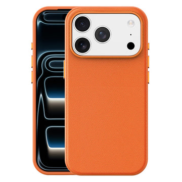 Husa Woven pentru iPhone 17 Pro, MagCase, TechWoven Piele, Soft Craft - Portocaliu