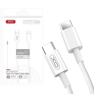 Cablu Date si Incarcare XO NB124, USB-C, PD40W, QC3.0, 1m - Alb