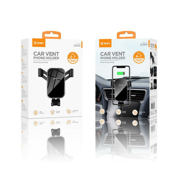Suport Auto X-Start ZJ014, Montaj Ventilatie, 360°, Cleme, Gravity Lock - Negru