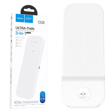 Statie Incarcare Wireless Hoco CQ5, Magsafe, 22.5W, 5V, 3A, Qi Charging, 3 in 1 - Alb