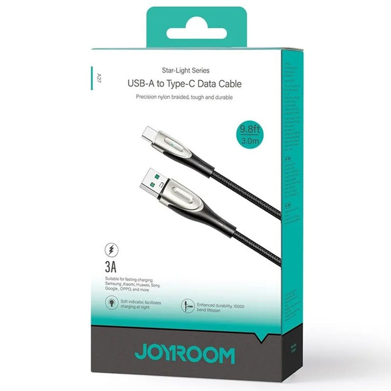 Joyroom (SA27-AC3) - Cablu Date si Incarcare, USB-A la USB-C, 3A, Fast, 1.2m, Black